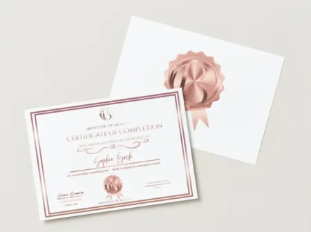 Institute of Beauty Certificate of Completion