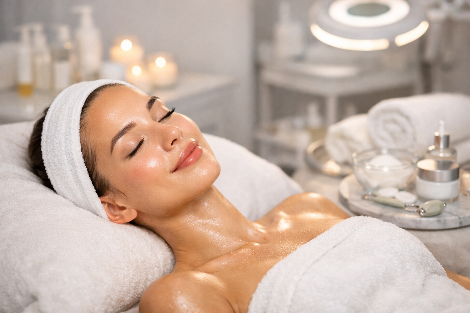 Polished facial treatment setup at Institute of Beauty Brisbane