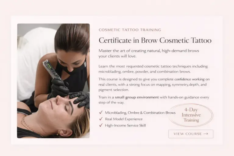 Brow tattoo training course Institute of Beauty www.instituteofink.com