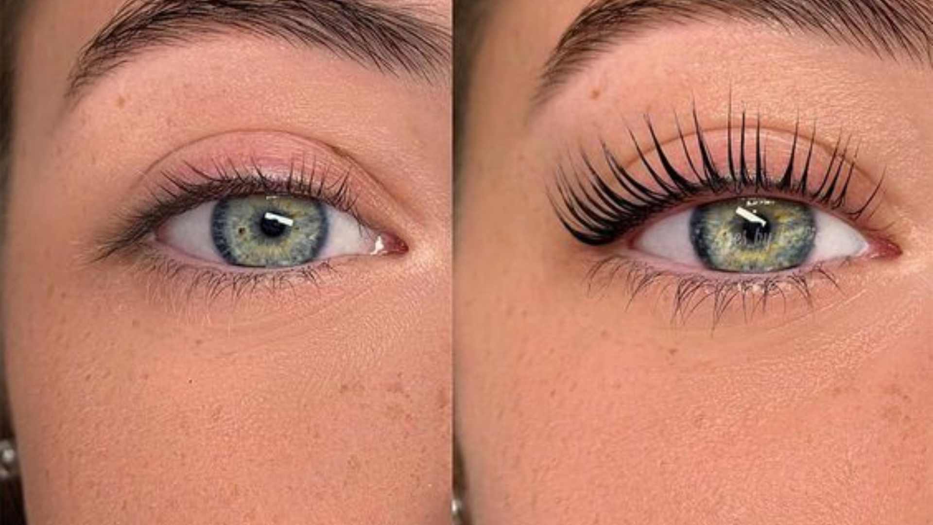 Lash lift and tint before and after results from Institute of Beauty online course