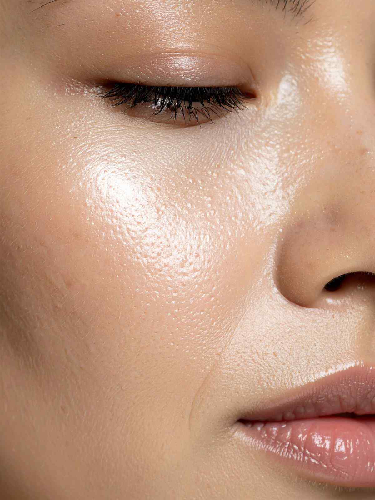 Glowing hydrated skin close up for online skin needling course